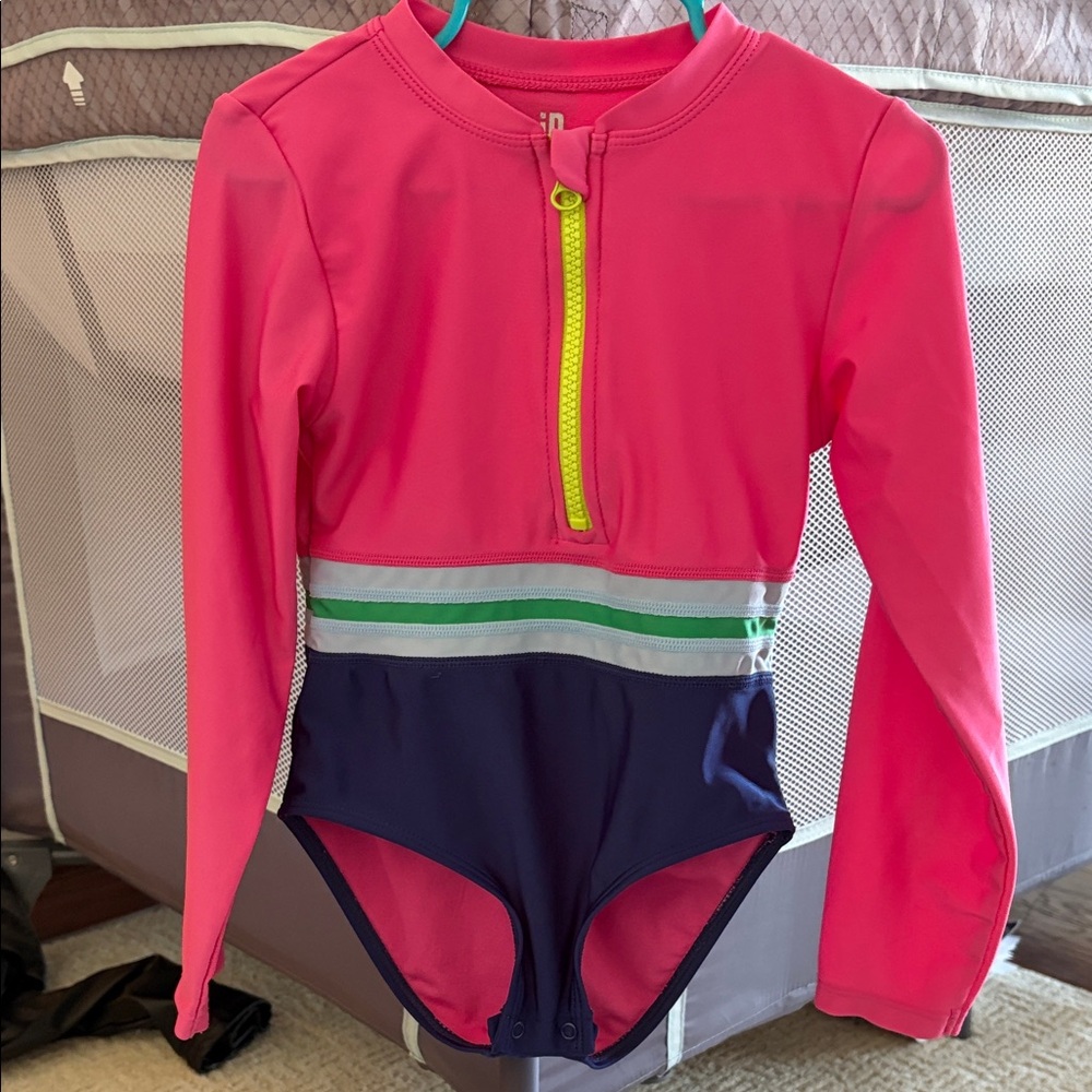 Ideology Bright Pink and Navy Rashguard